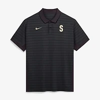 Men's Nike Black Seattle Mariners Authentic Collection Striped Victory Dri-FIT Polo
