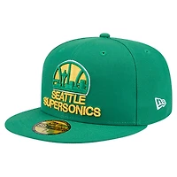 Men's New Era  Green Seattle SuperSonics Core Logo 59FIFTY Fitted Hat