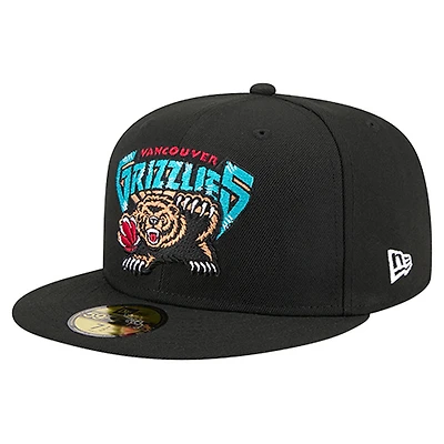 Men's New Era Black Vancouver Grizzlies Core Logo 59FIFTY Fitted Hat