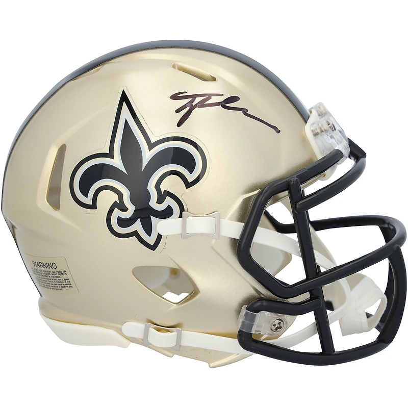 Tyler Shough New Orleans Saints Autographed Riddell Speed Mini Helmet