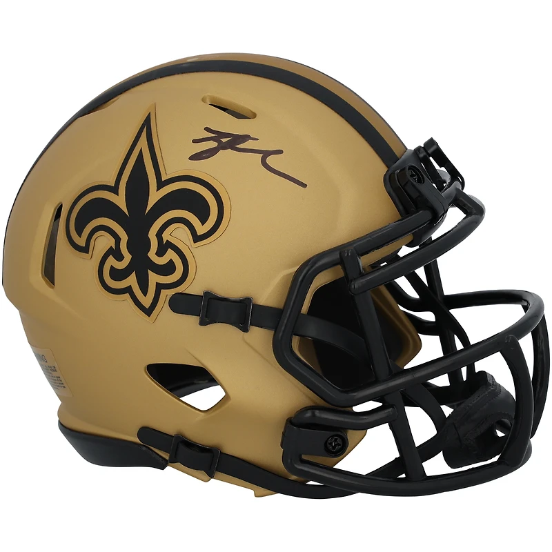 Tyler Shough New Orleans Saints Autographed Riddell Rave Speed Mini Helmet