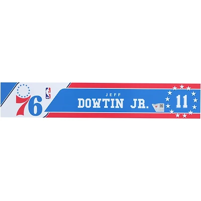 Jeff Dowtin Jr. Philadelphia 76ers Player-Issued Royal Nameplate from the 2024-25 NBA Season