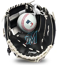 Youth Franklin Sports Miami Marlins Teeball Glove & Ball Set