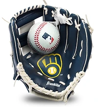 Youth Franklin Sports Milwaukee Brewers Teeball Glove & Ball Set