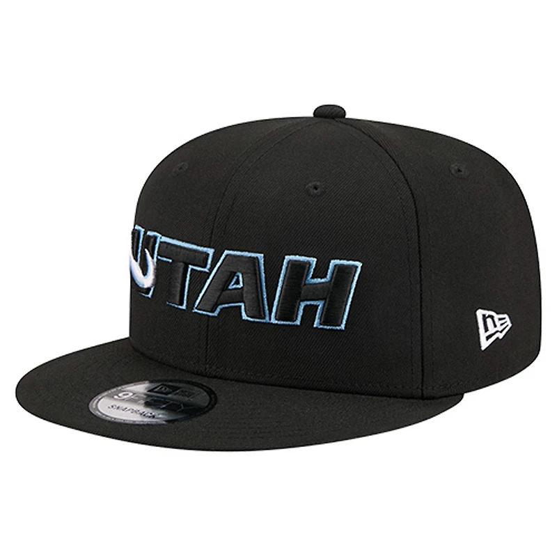 Men's New Era  Black Utah Mammoth Team Wordmark 9FIFTY Snapback Hat
