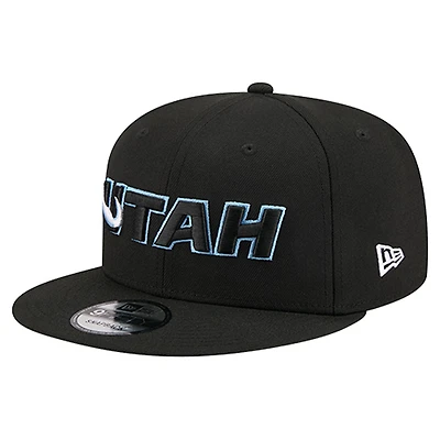 Men's New Era  Black Utah Mammoth Team Wordmark 9FIFTY Snapback Hat