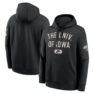 Men's Nike Black Iowa Hawkeyes Club Fleece Fashion Hoodie