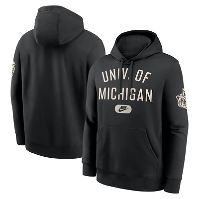 Men's Nike Black Michigan Wolverines Club Fleece Fashion Hoodie