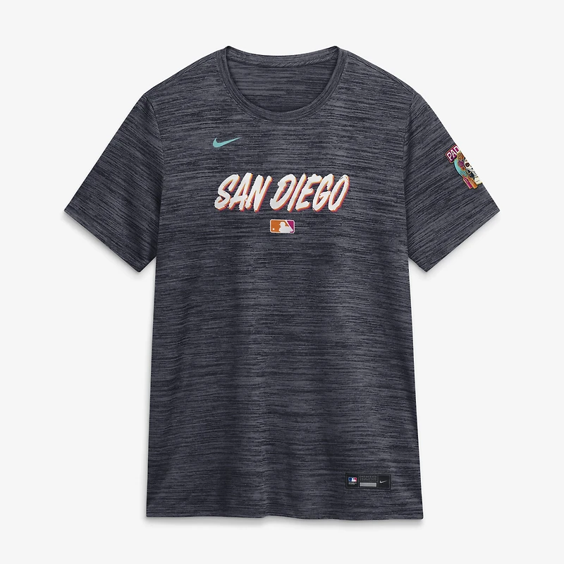 Women's Nike Obsidian San Diego Padres 2026 City Connect Authentic Collection Velocity Dri-FIT T-Shirt