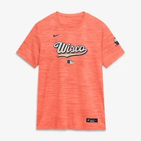 Women's Nike Coral Milwaukee Brewers 2026 City Connect Authentic Collection Velocity Dri-FIT T-Shirt