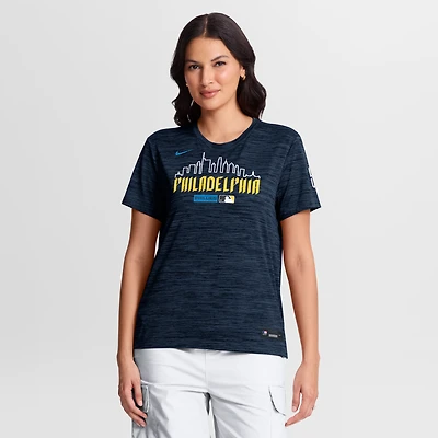 Women's Nike Navy Philadelphia Phillies Authentic Collection City Connect Velocity Dri-FIT T-Shirt