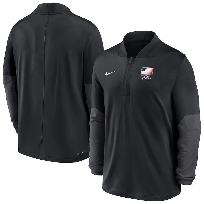 Men's Nike Black Team USA Dri-FIT Half-Zip Pullover