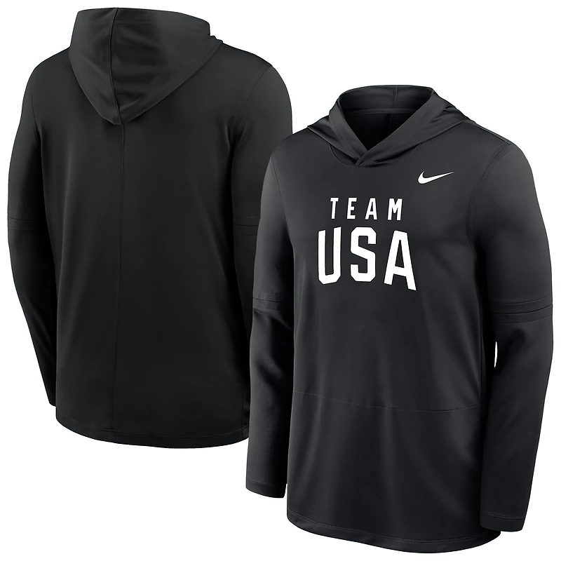 Men's Nike Team USA Lightweight Dri-FIT Long Sleeve Hoodie T-Shirt