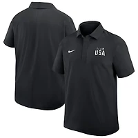 Men's Nike Black Team USA Woven Dri-FIT Polo