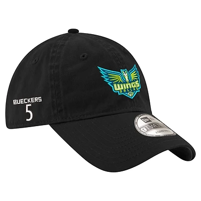 Unisex New Era Paige Bueckers Black Dallas Wings Name & Number Sidepatch 9TWENTY Adjustable Hat