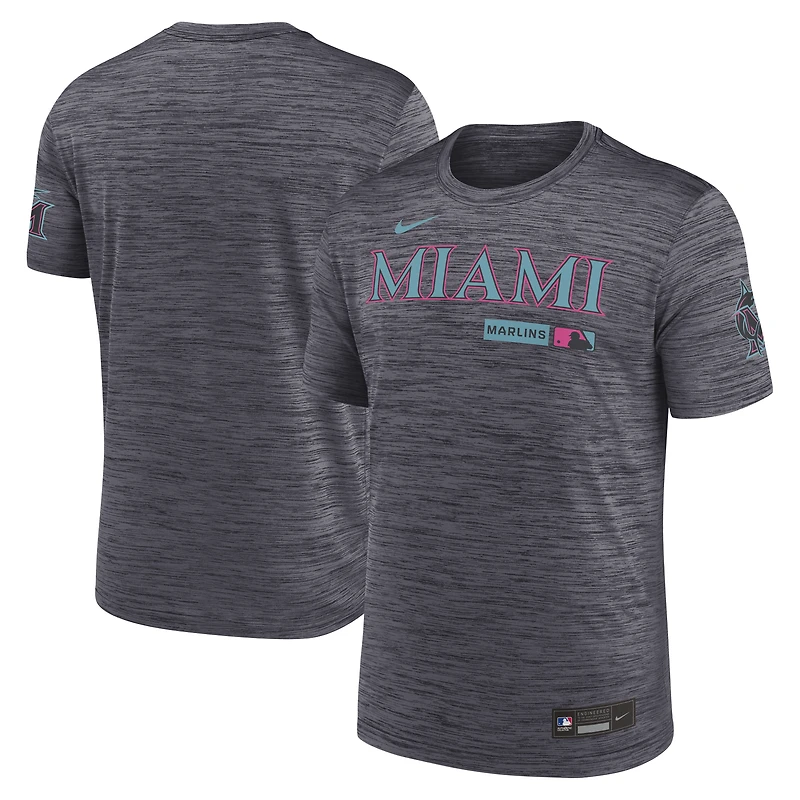 Men's Nike Black Miami Marlins Authentic Collection City Connect Velocity Dri-FIT T-Shirt
