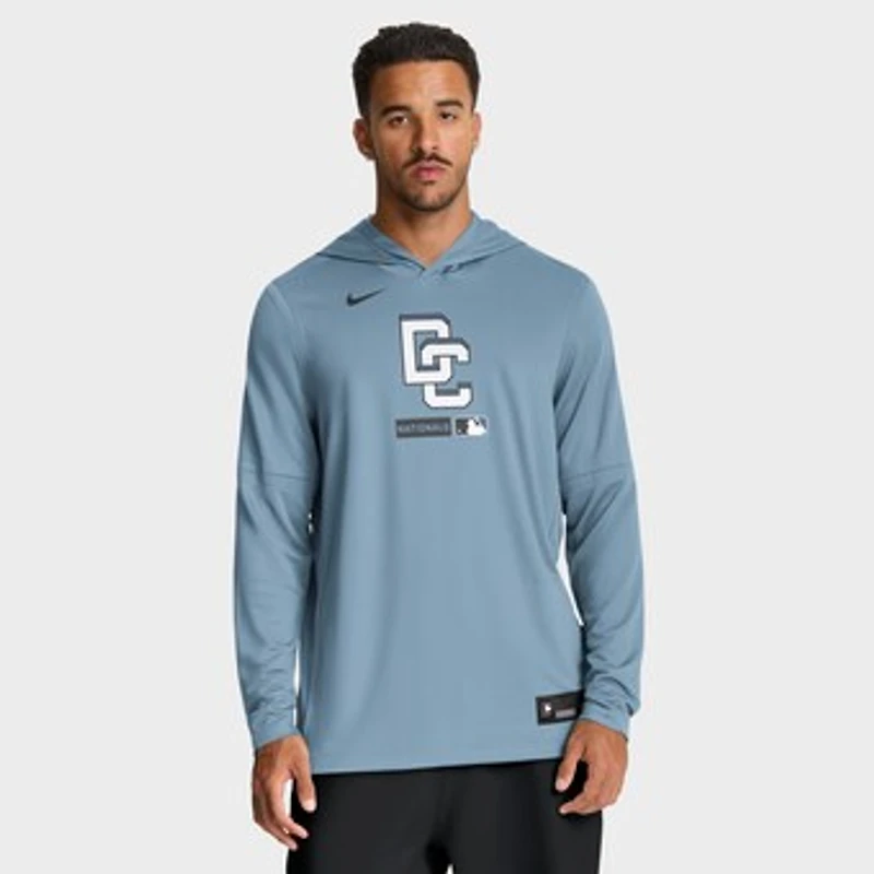 Men's Nike Blue Washington Nationals City Connect Dri-FIT Long Sleeve Hooded T-Shirt