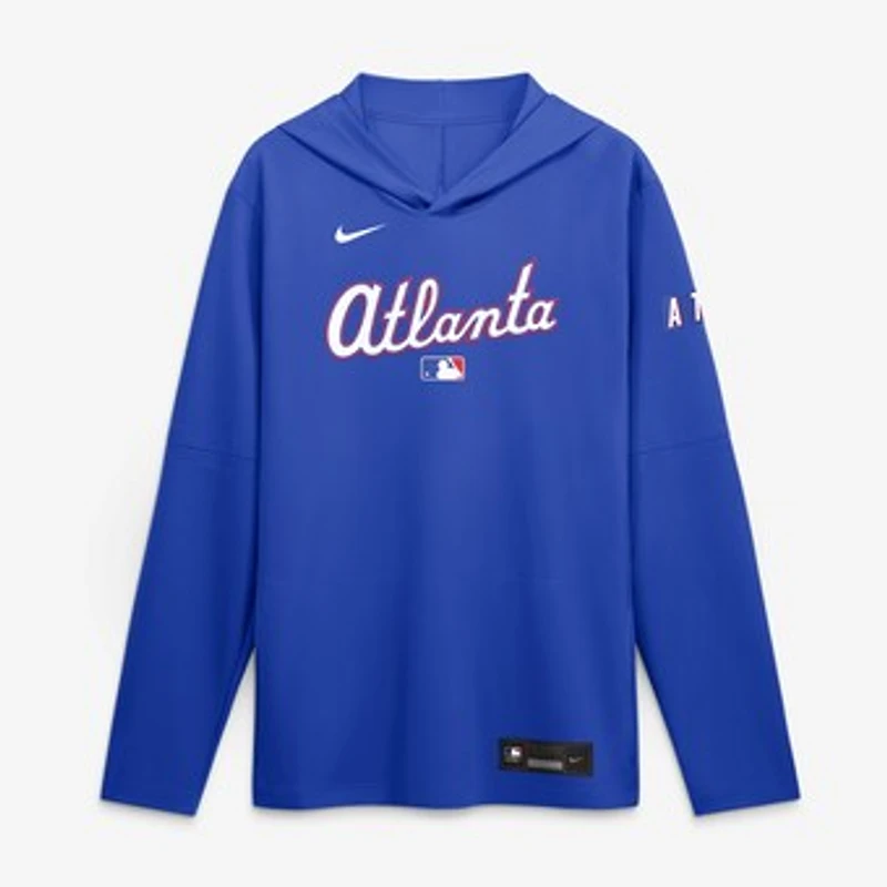 Men's Nike Light Blue Atlanta Braves 2026 City Connect Dri-FIT Long Sleeve Hooded T-Shirt