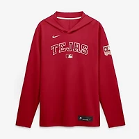 Men's Nike Red Texas Rangers 2026 City Connect Dri-FIT Long Sleeve Hooded T-Shirt