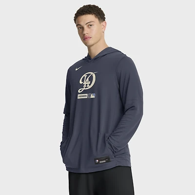 Men's Nike Navy Los Angeles Dodgers City Connect Dri-FIT Long Sleeve Hooded T-Shirt