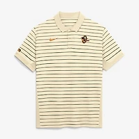 Men's Nike Cream Baltimore Orioles Authentic Collection City Connect Striped Victory Dri-FIT Polo
