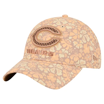 Women's New Era  Tan Chicago Bears Floral 9TWENTY Adjustable Hat