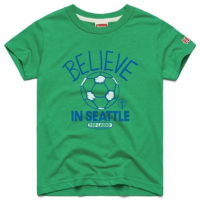 Youth Homage  Rave Green Seattle Sounders FC MLS x Ted Lasso Believe Graphic Tri-Blend T-Shirt