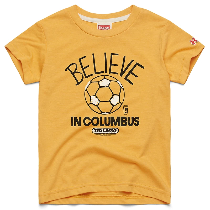Youth Homage  Gold Columbus Crew MLS x Ted Lasso Believe Graphic Tri-Blend T-Shirt