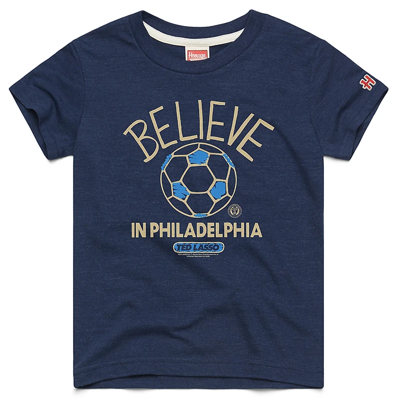 Youth Homage  Navy Philadelphia Union MLS x Ted Lasso Believe Graphic Tri-Blend T-Shirt