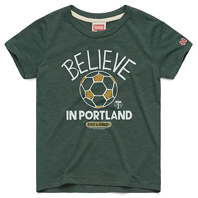Youth Homage  Green Portland Timbers MLS x Ted Lasso Believe Graphic Tri-Blend T-Shirt