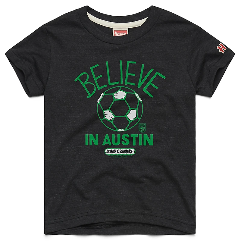Youth Homage  Charcoal Austin FC MLS x Ted Lasso Believe Graphic Tri-Blend T-Shirt