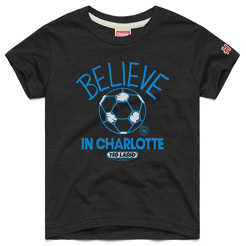 Youth Homage  Charcoal Charlotte FC MLS x Ted Lasso Believe Graphic Tri-Blend T-Shirt