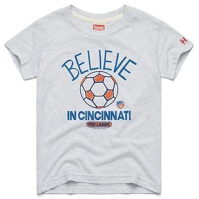 Youth Homage  Ash FC Cincinnati MLS x Ted Lasso Believe Graphic Tri-Blend T-Shirt
