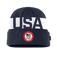 Men's Nike  Navy Team USA On-Field Utility Cuffed Knit Hat