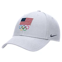 Youth Nike  White Team USA Club Dri-FIT Ripstop Adjustable Hat