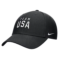 Youth Nike  Black Team USA Club Dri-FIT Ripstop Adjustable Hat