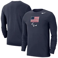 Men's Nike  Navy U.S. Paralympics Long Sleeve Performance T-Shirt