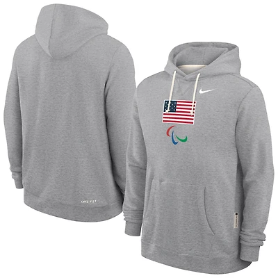 Men's Nike Heather Gray U.S. Paralympics Standard Issue Dri-FIT Hoodie