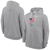Men's Nike Heather Gray U.S. Paralympics Standard Issue Dri-FIT Hoodie