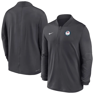 Men's Nike Anthracite U.S. Paralympics Dri-FIT Half-Zip Pullover