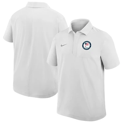 Men's Nike White U.S. Paralympics Woven Dri-FIT Polo