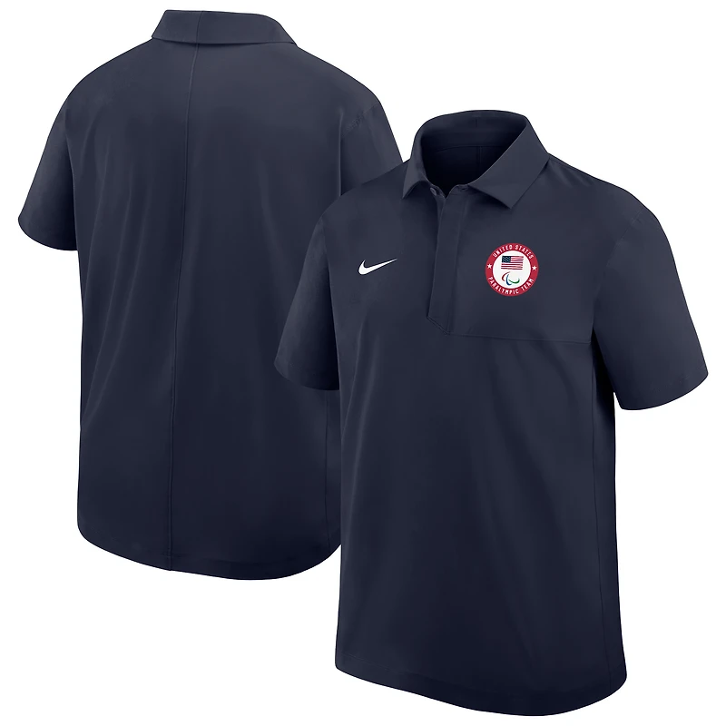 Men's Nike Navy U.S. Paralympics Woven Dri-FIT Polo