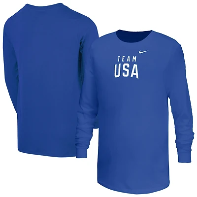 Youth Nike Royal Team USA Mascot Logo Long Sleeve T-Shirt