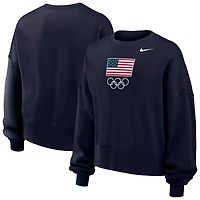 Women's Nike  Navy Team USA Phoenix Pullover Sweatshirt