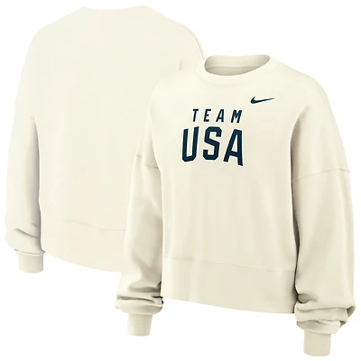 Girls Youth Nike Cream Team USA Oversized Phoenix Fleece Sweatshirt