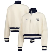 Women's Nike Cream Team USA Phoenix Fleece Half-Zip Sweatshirt