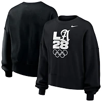 Women's Nike Black LA28 Summer Olympics Script Oversized Phoenix Fleece Sweatshirt