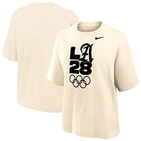 Women's Nike Cream LA28 Summer Olympics Script Logo Boxy T-Shirt