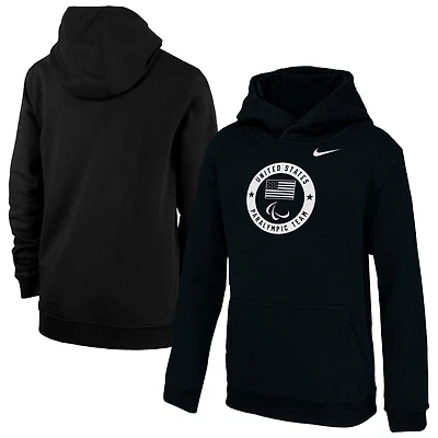 Youth Nike Black U.S. Paralympics Primary Club Fleece Hoodie