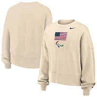 Women's Nike Natural U.S. Paralympics Oversized Phoenix Fleece Sweatshirt